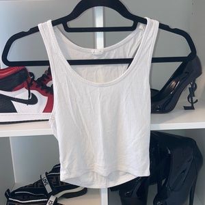 GARAGE basic tank top, white, cropped